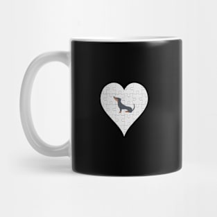 Dachshund Heart Jigsaw Pieces Design - Gift for Dachshund Black Lovers Mug